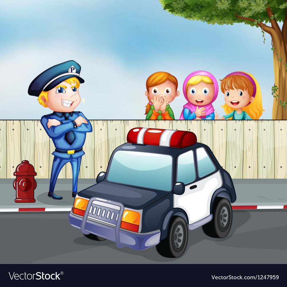 Полиция и дети мультяшные