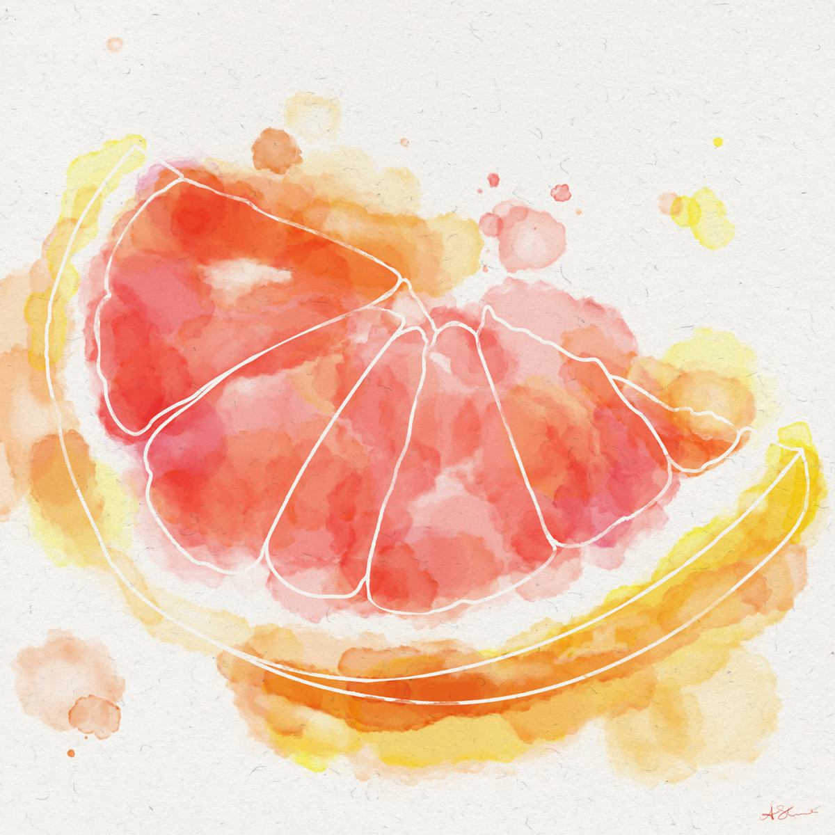 Фрукты акварелью