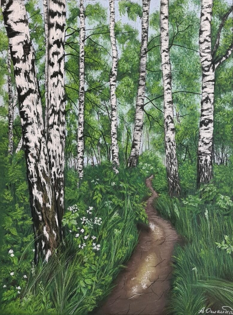 Березовая роща живопись