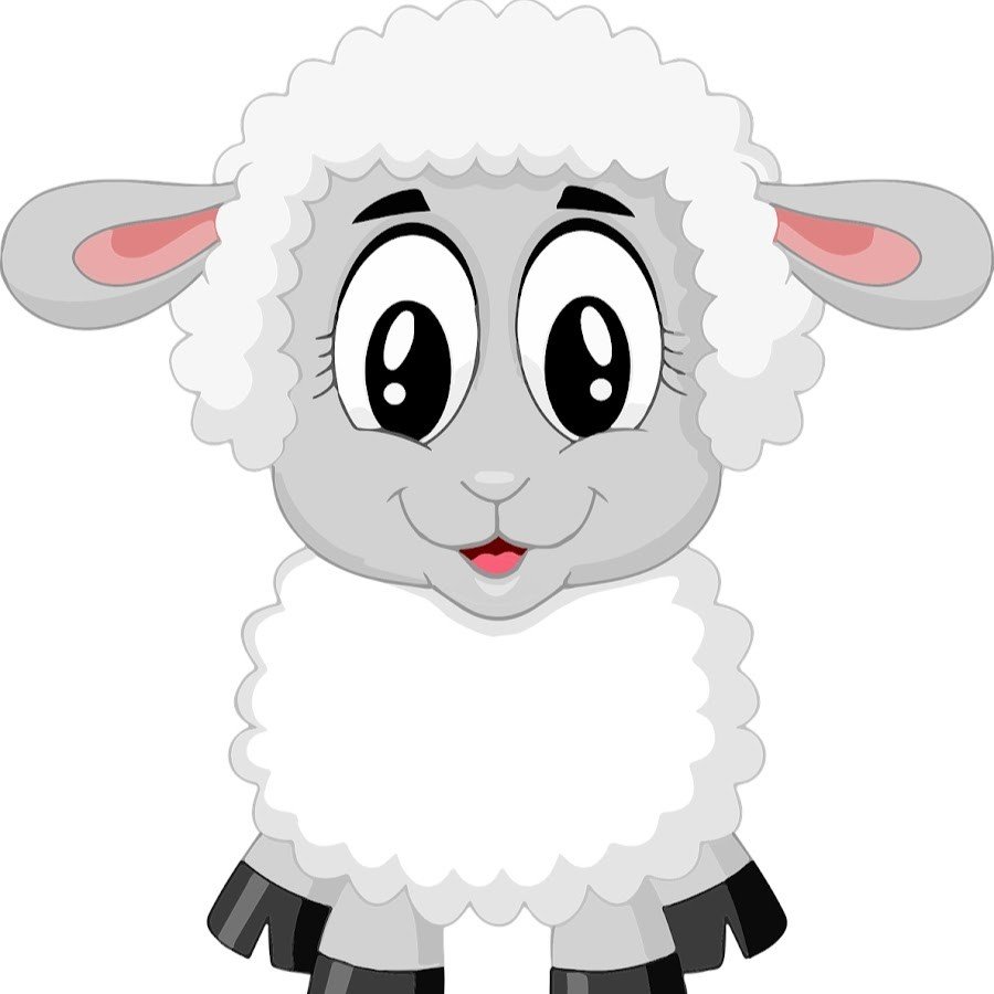 Овца на белом фоне для детей