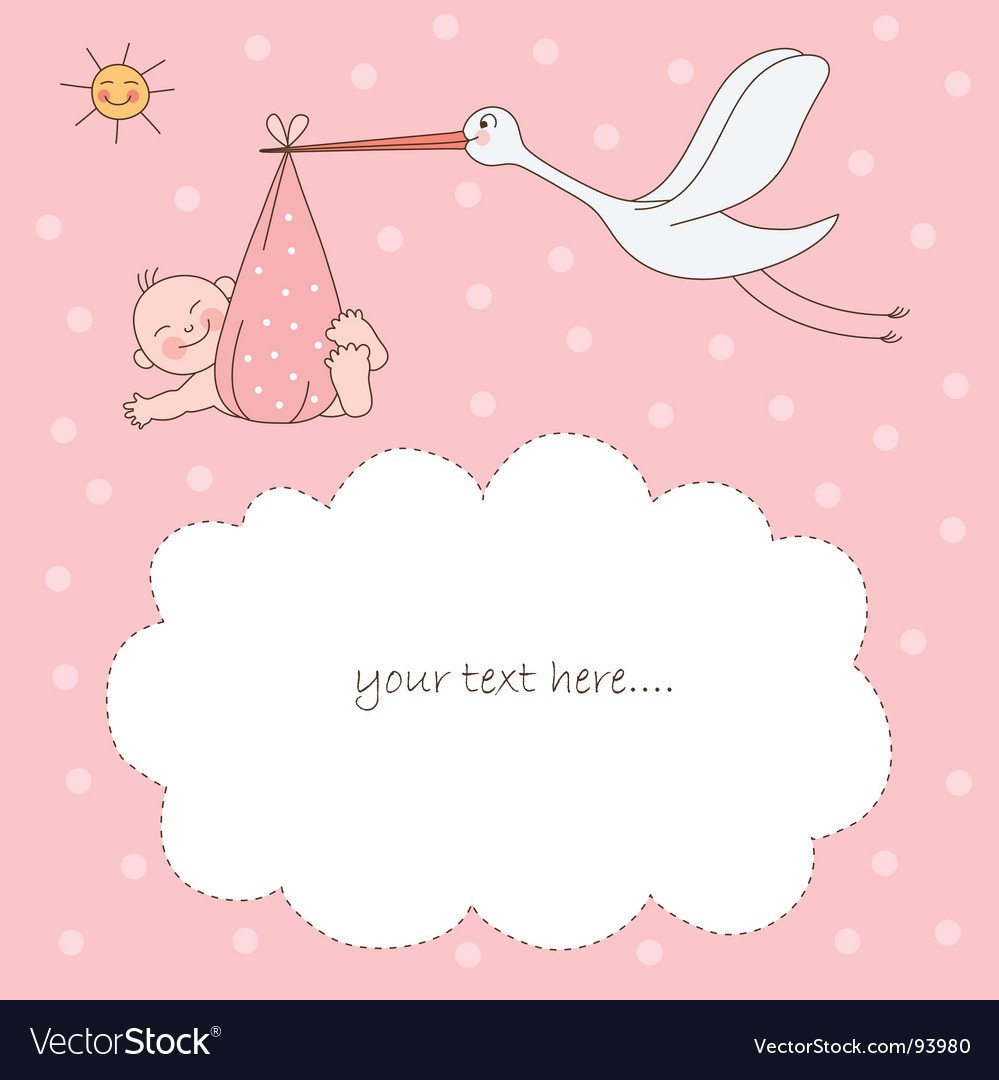 Открытка с новорожденной девочкой