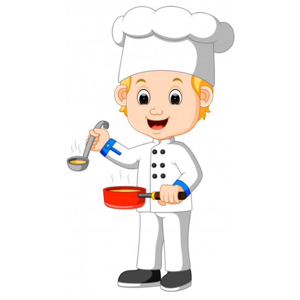 Повар в детском саду на прозрачном фоне