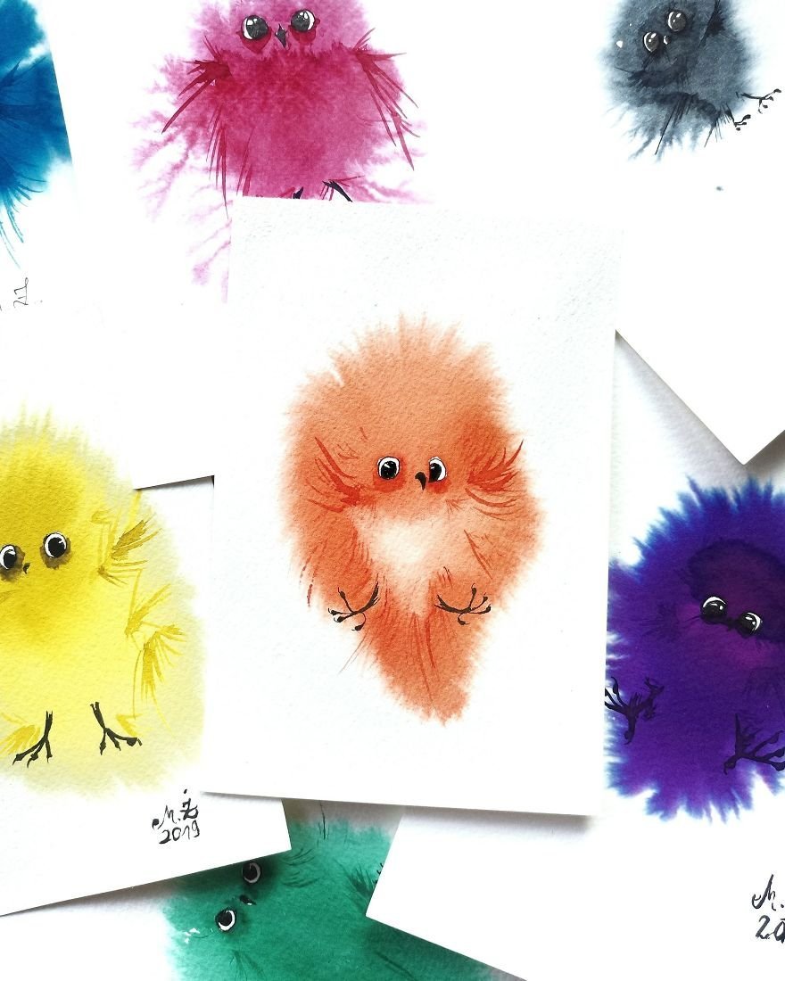 Пушистый шарик с глазами