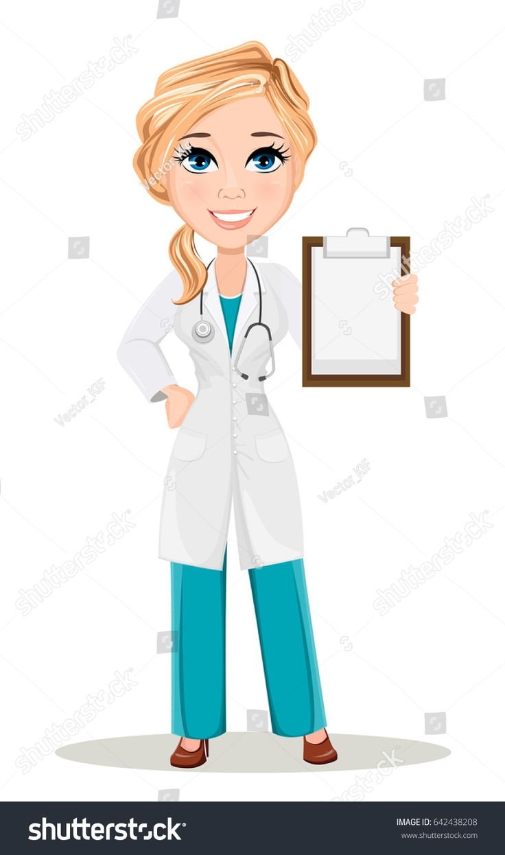 Женщина врач мультяшная