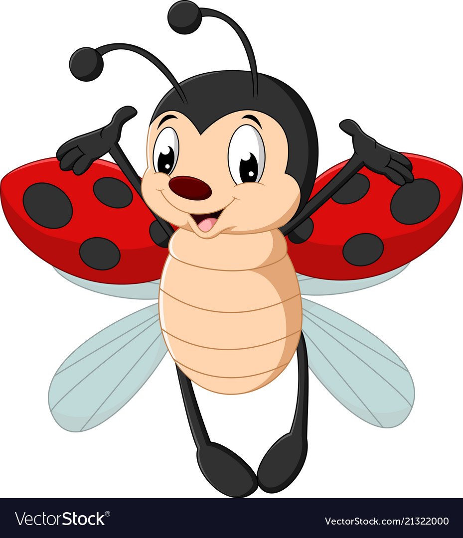 Божья коровка мультяшный вектор