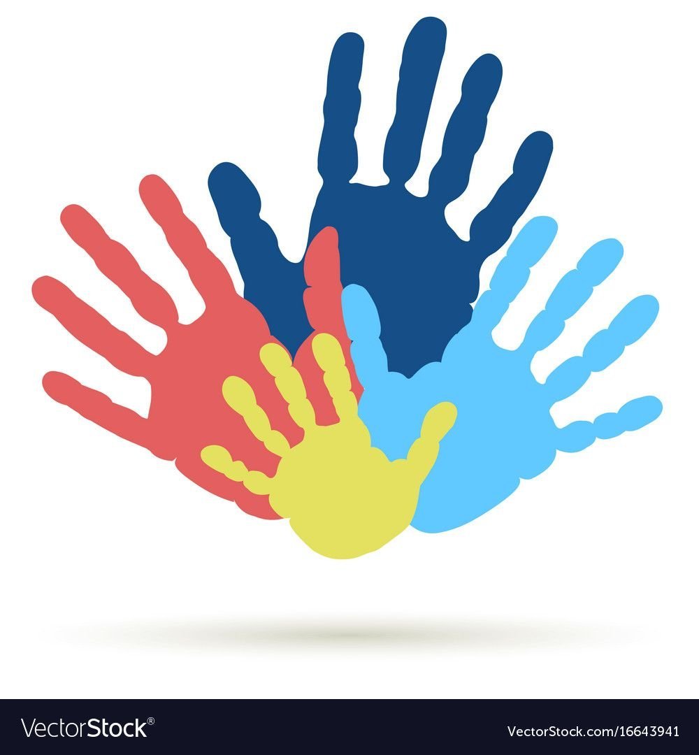 Цветные ладошки в сердце