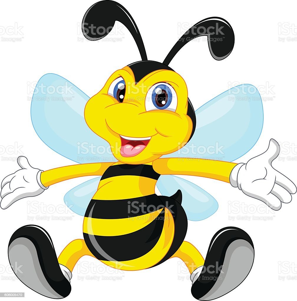 Пчела на зеленом фоне