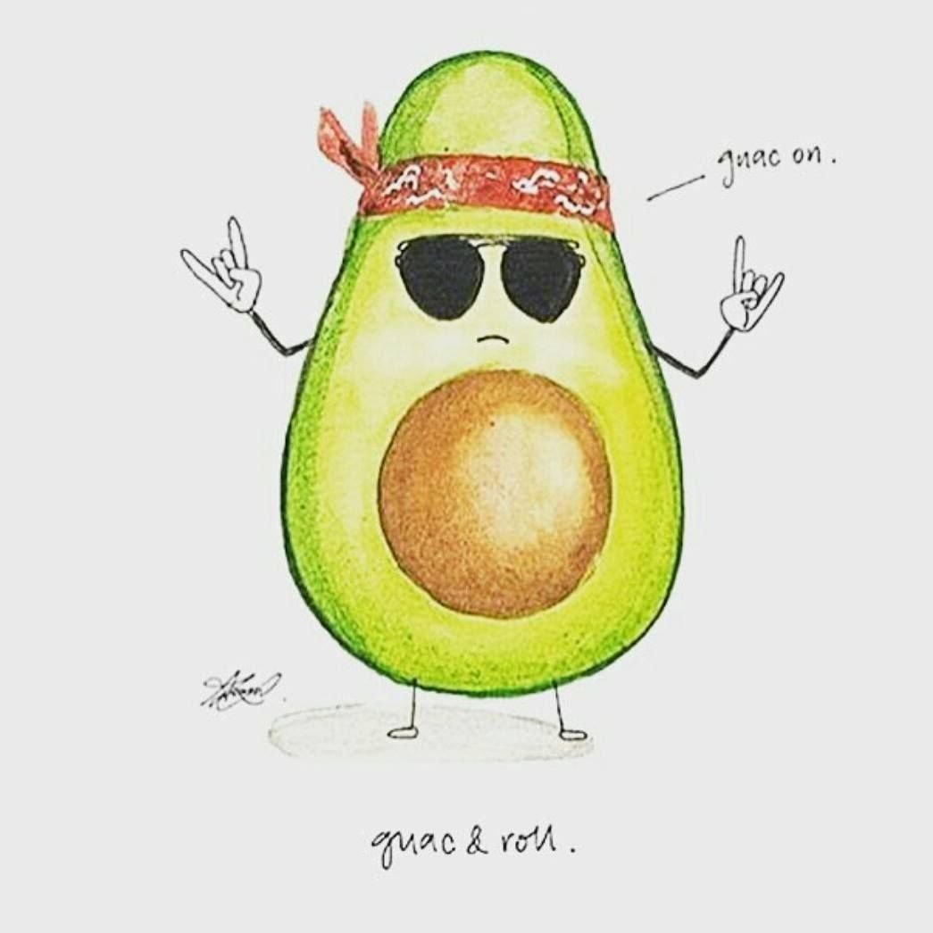 Авокадо в мультяшном стиле