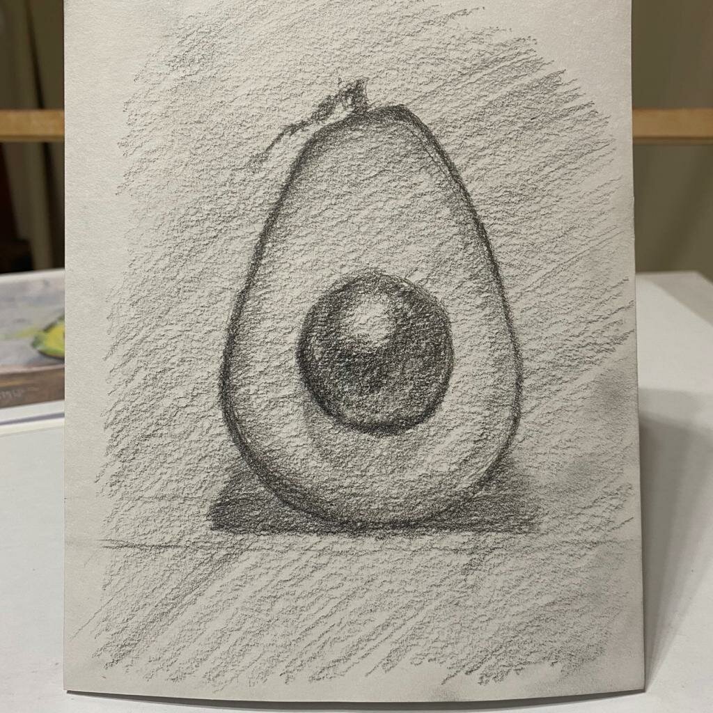 Скетчинг авокадо маркерами