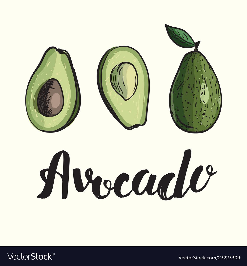 Надпись авокадо