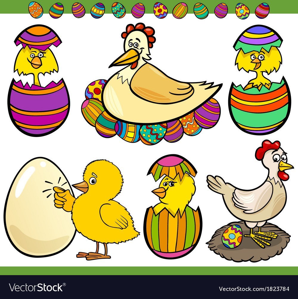 Курочка к Пасхе цветная для детей