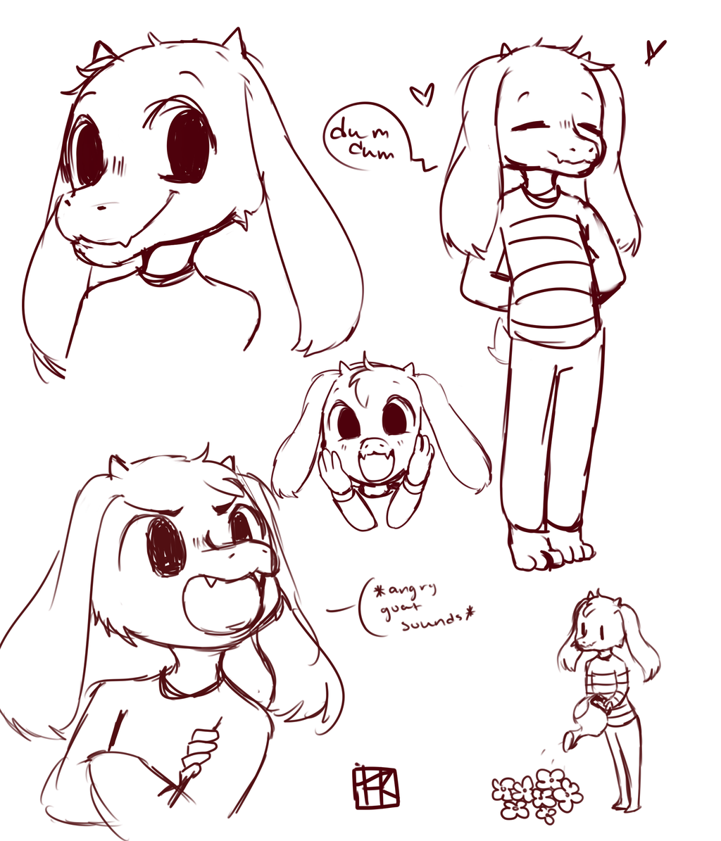 Undertale Азриэль срисовать