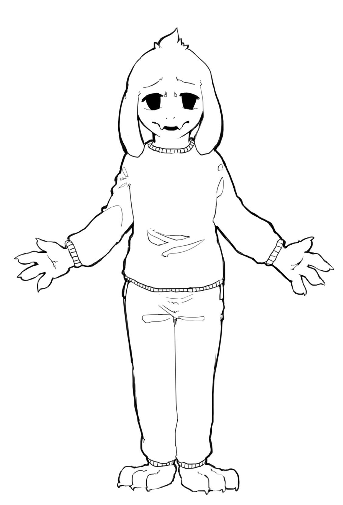 Раскраски андертейл Чара