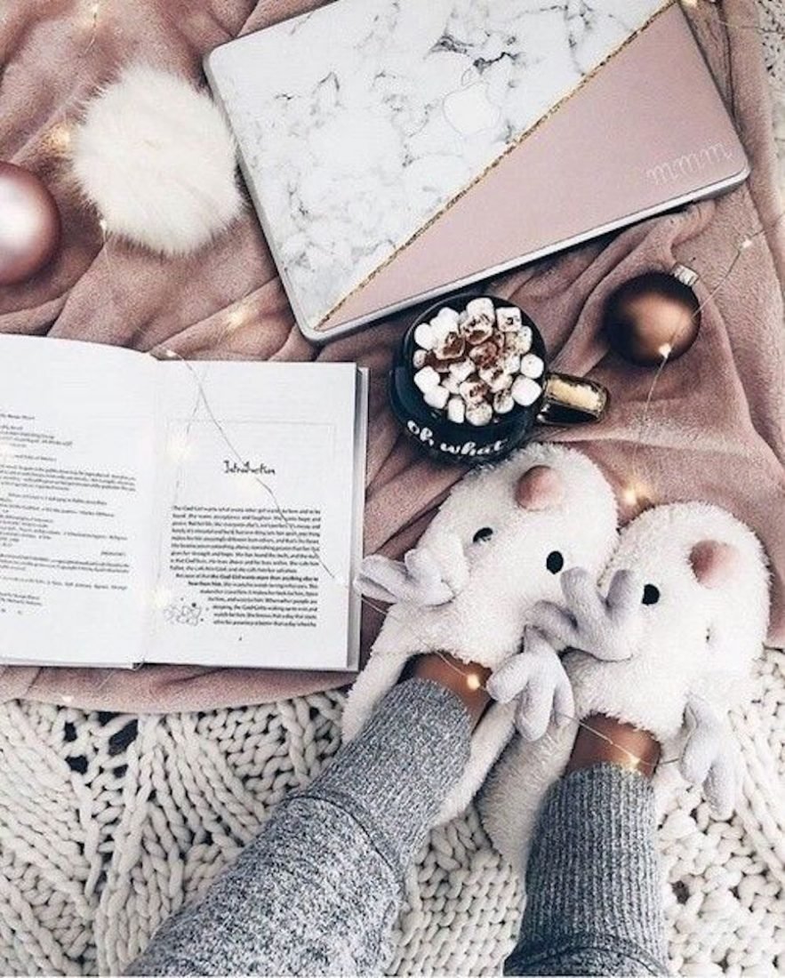 Красивая зимняя раскладка книг