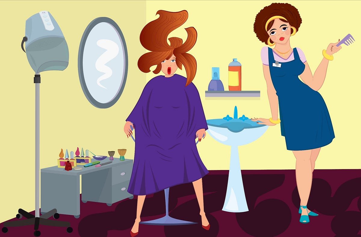 Клиент в парикмахерской рисунок