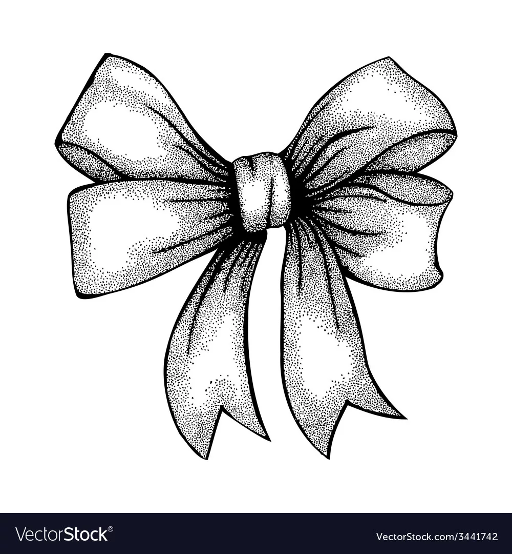 Бантик черно белый