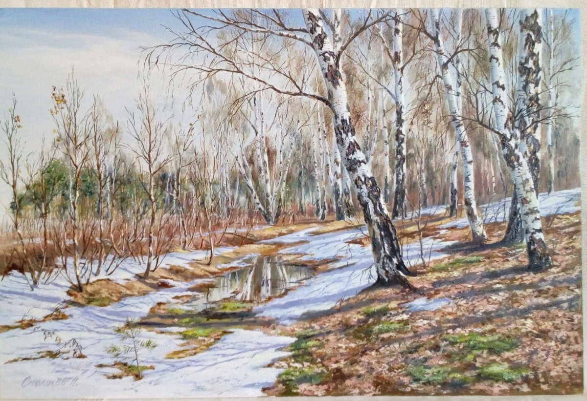 Художник Михаил Сатаров Весна подснежники