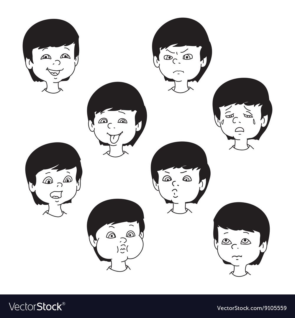 Лица черно белые с эмоциями