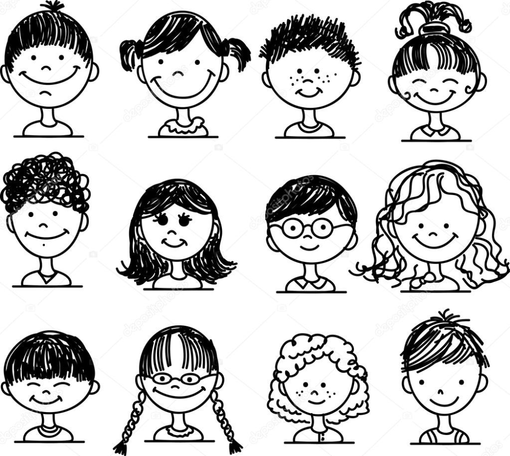 Картинки эмоции черно белые для детей