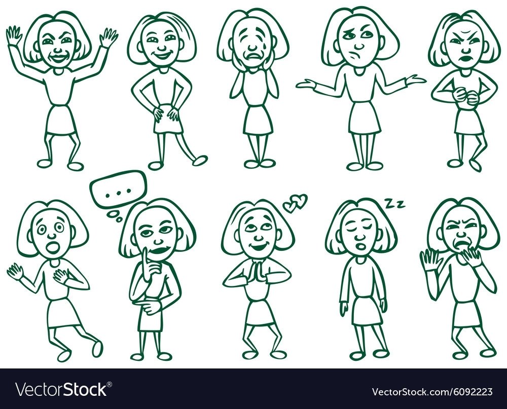 Человечки нарисованные в разных эмоциях