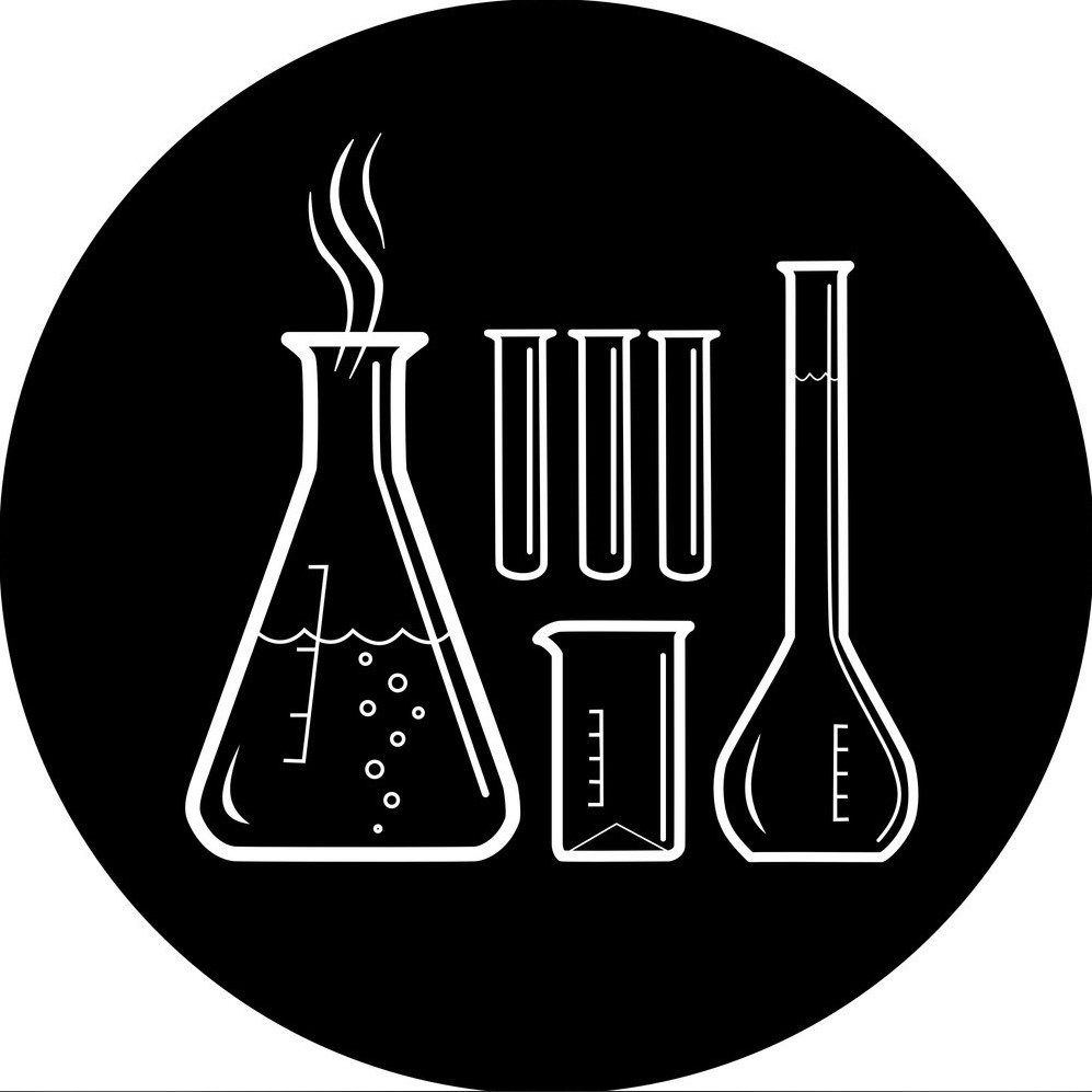 Колба на черном фоне