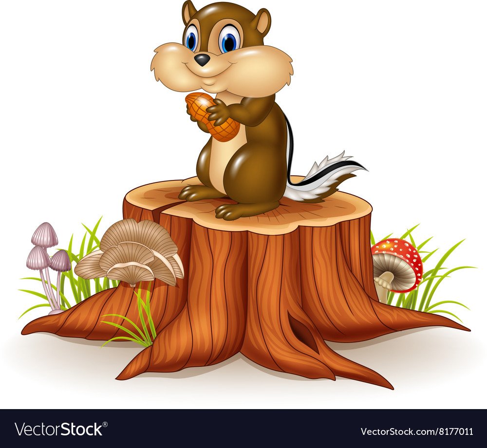 Лес пенек для детей мультяшная