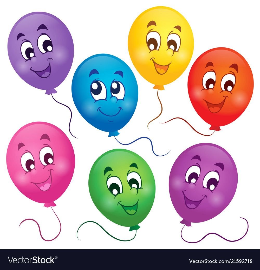 Разноцветные воздушные шарики с эмоциями