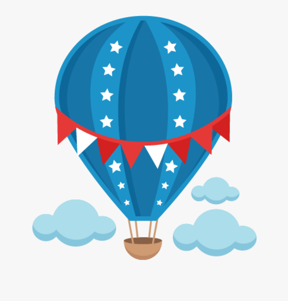 Воздушный шар с корзиной мультяшный