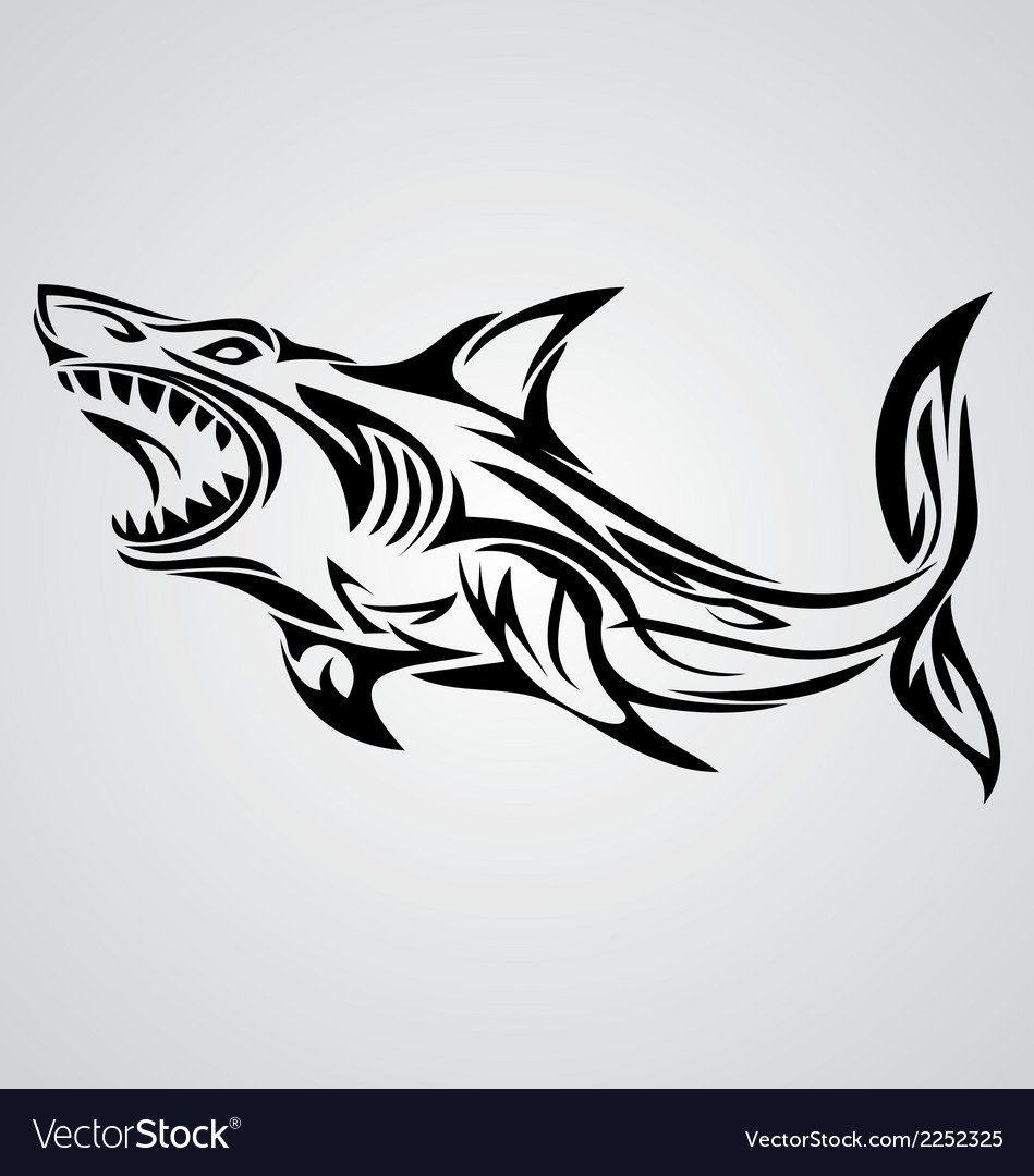 Акула трафарет