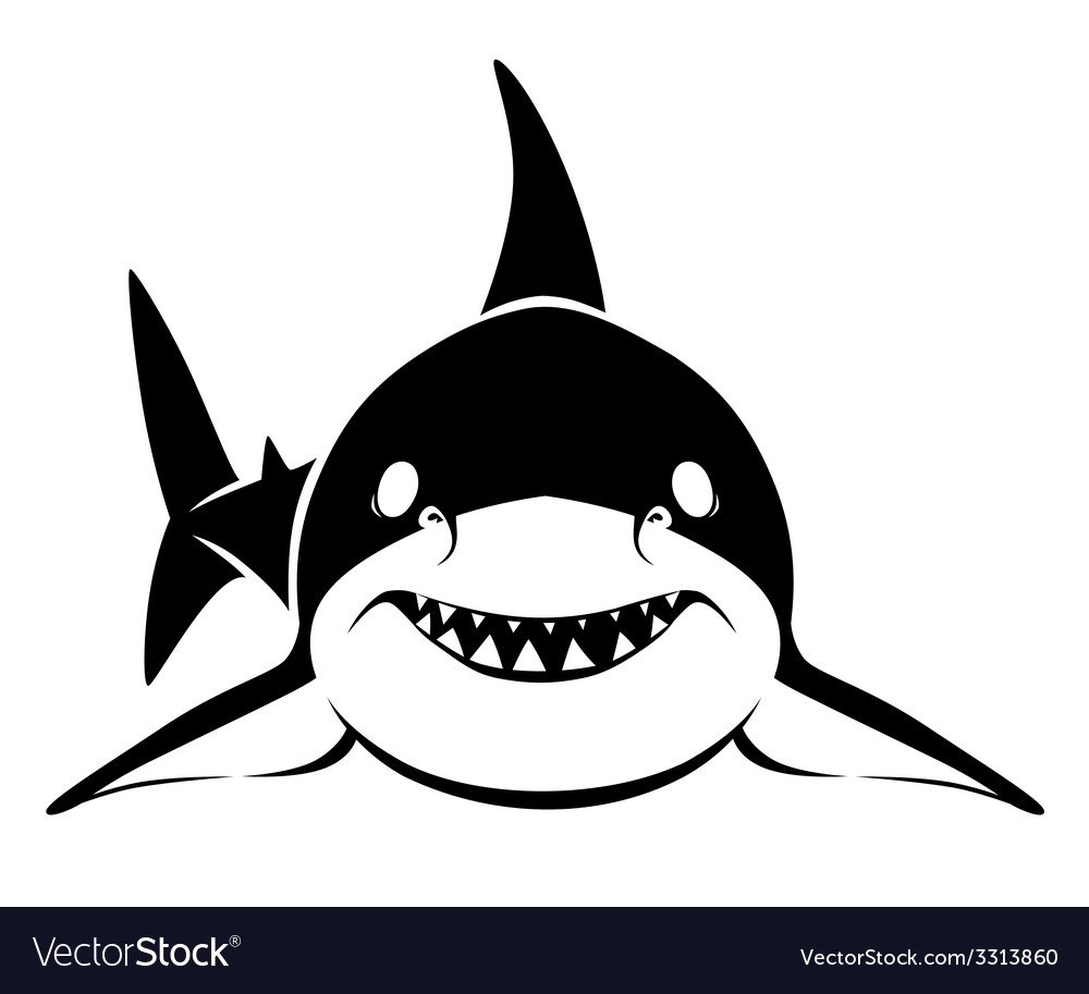 Акула с открытым ртом раскраска