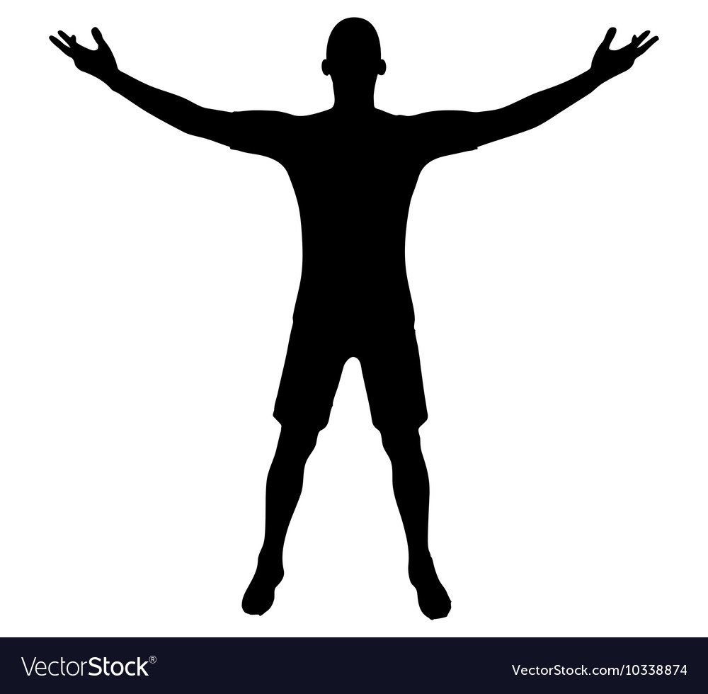 Силуэт человека с поднятыми руками