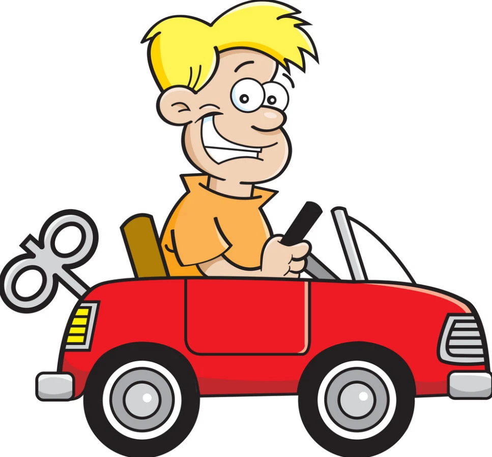 Водитель на машине мультяшные