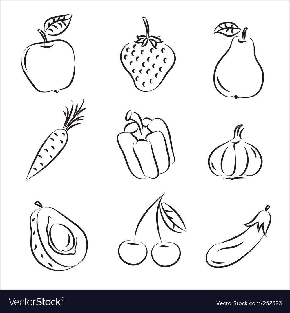 Раскраска овощи на грядке