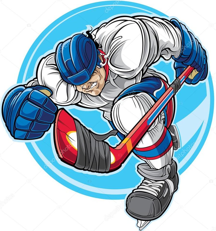 Фигурки хоккеистов на бумаге