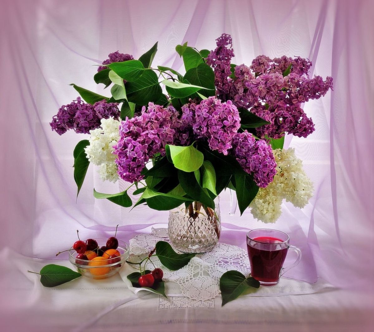 Зефирный букет сирень