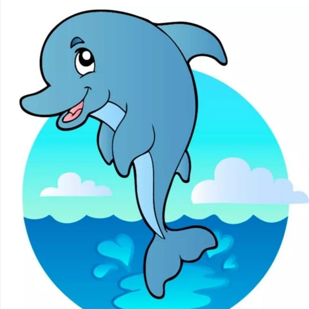 Дельфин мультяшный