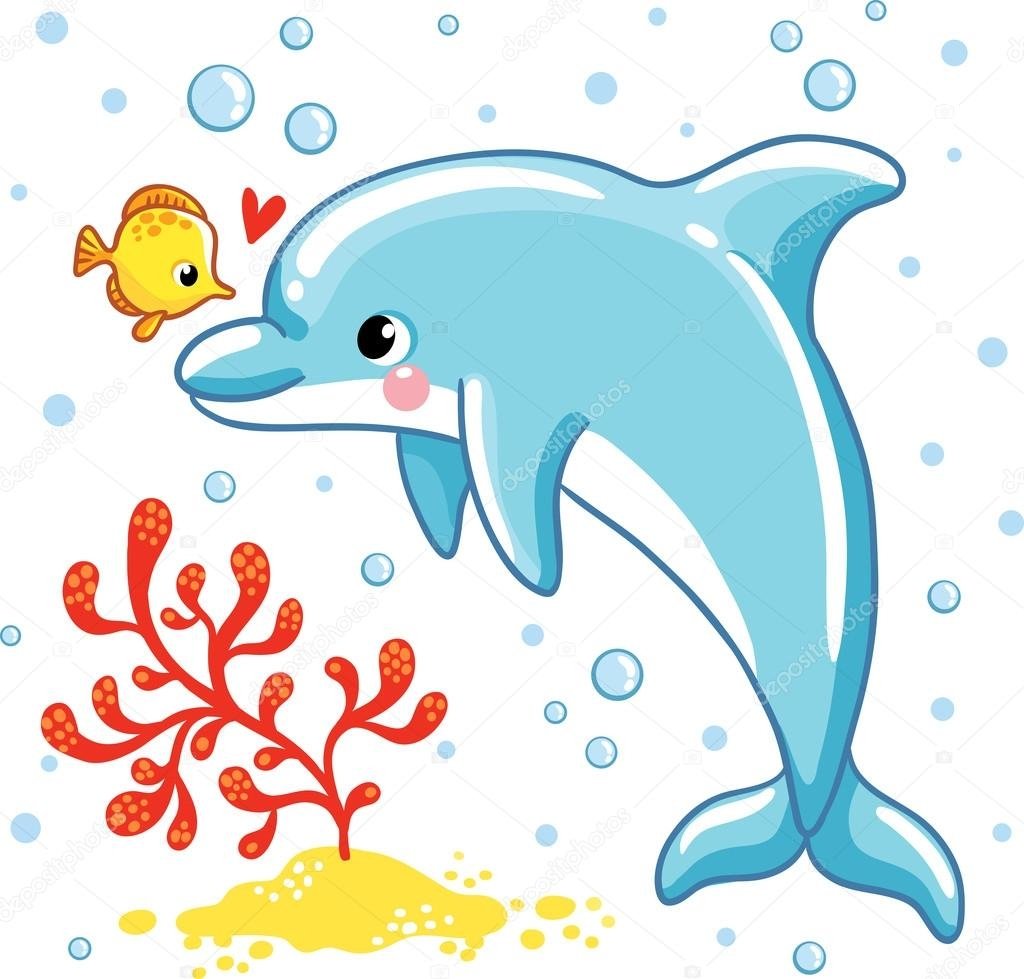 Дельфин рисунок для дете