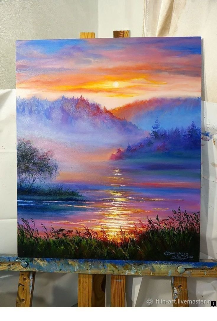 Пейзаж масляными красками