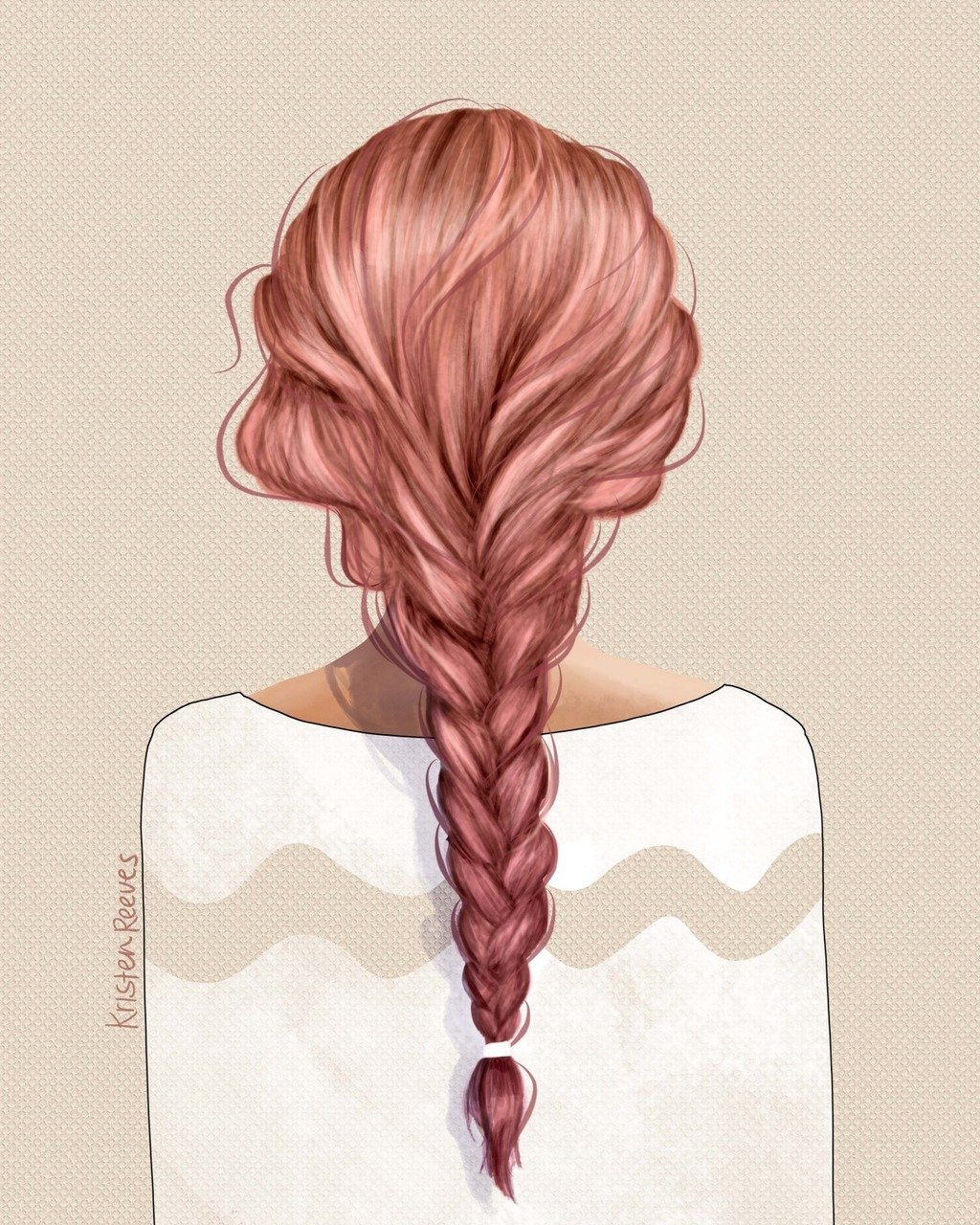 Нарисовать девушку с косичками