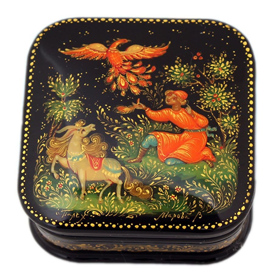 Палехская шкатулка тройка