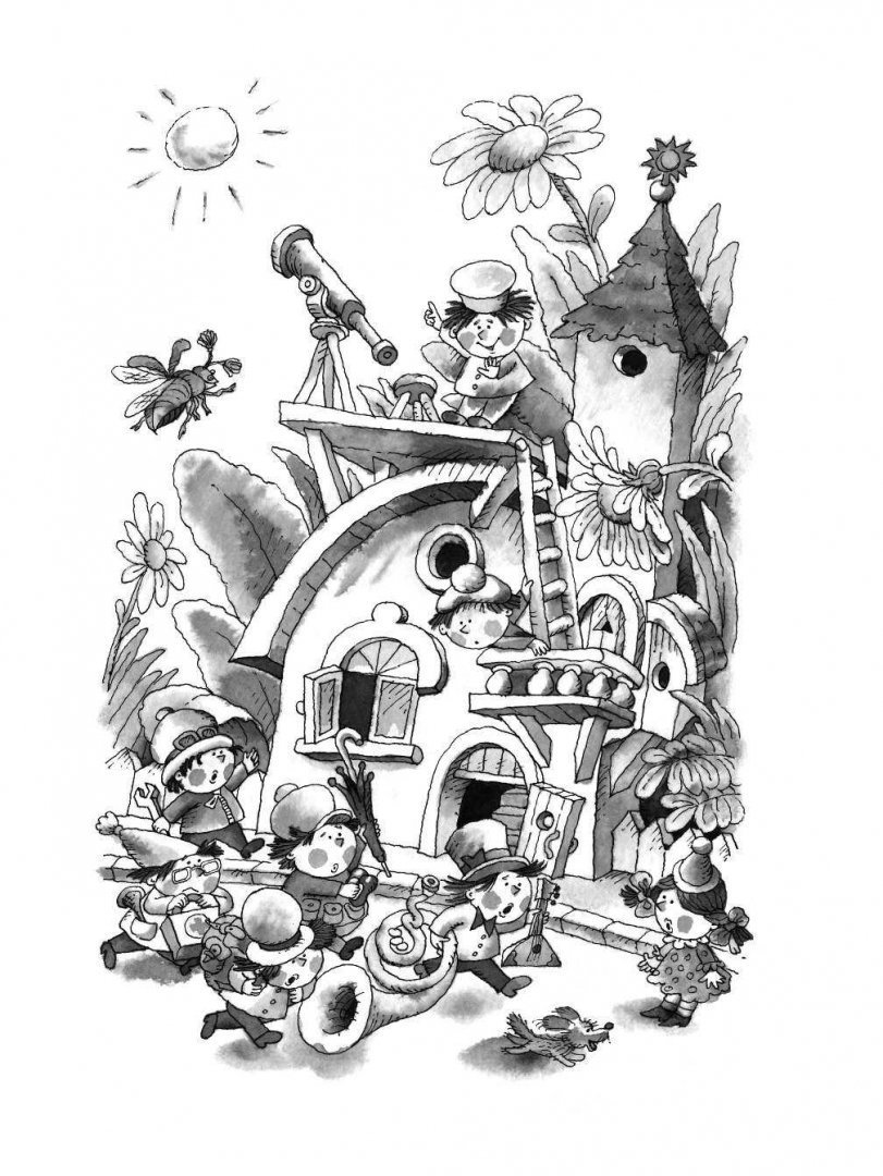 Мальвина учит Буратино