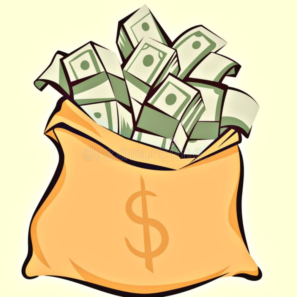 Сумка с деньгами арт