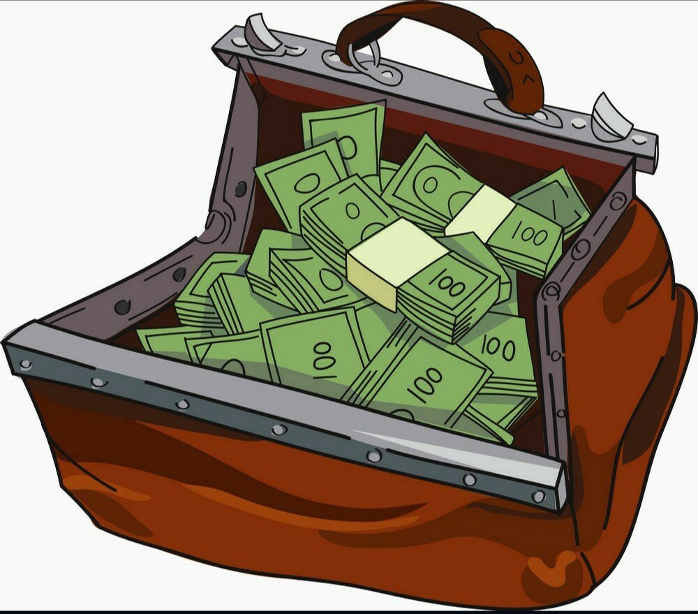 Сумка с деньгами арт