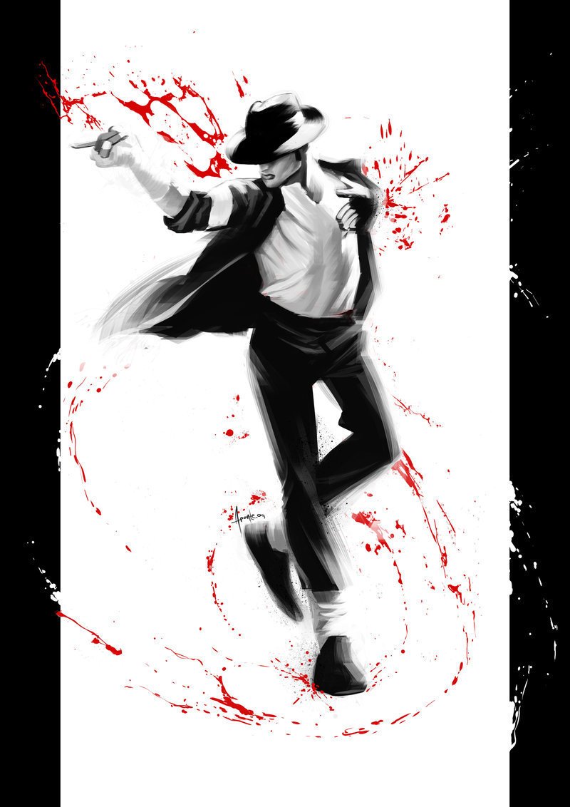 Майкл Джексон арт черно белый