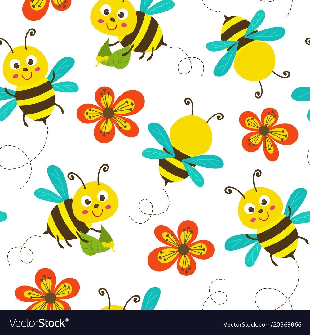 Гобелен с пчелами вектор