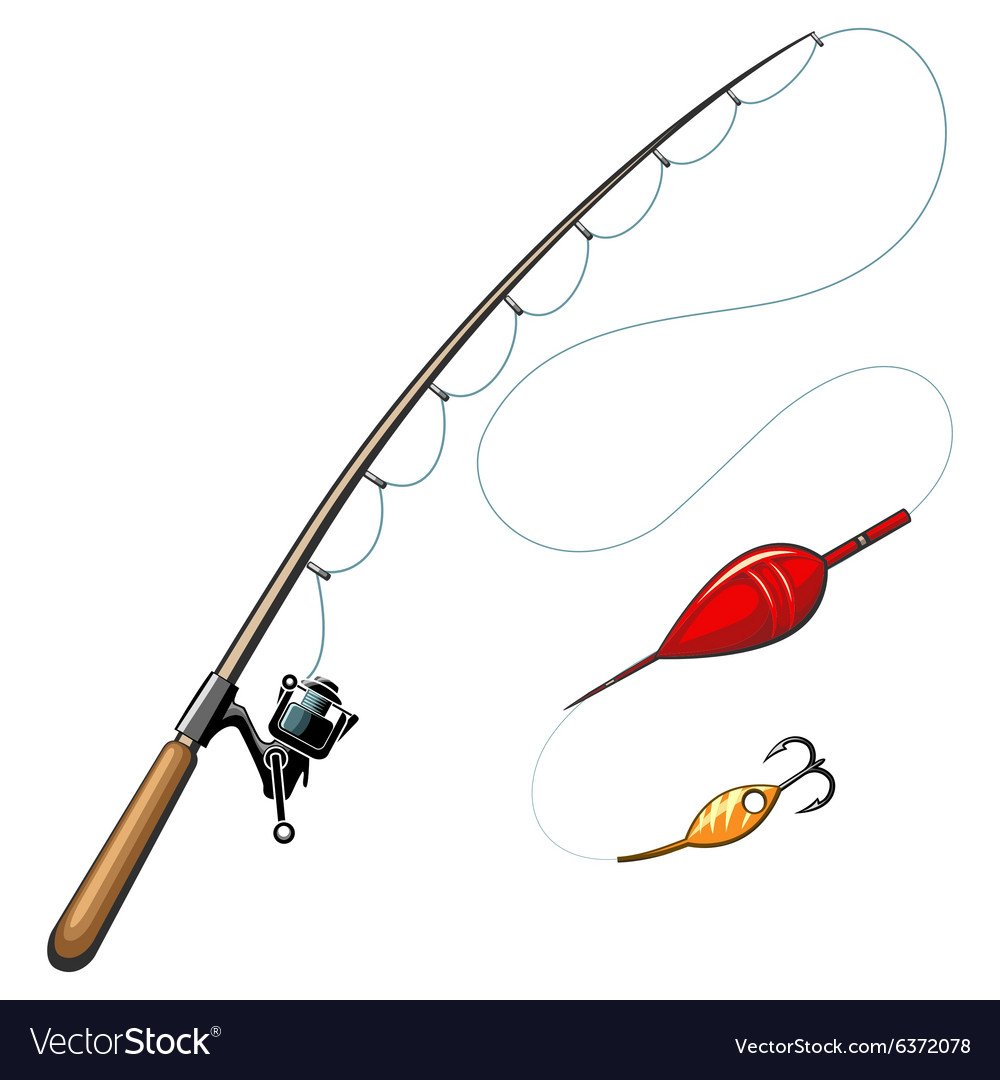 Удочка для рыбалки вектор