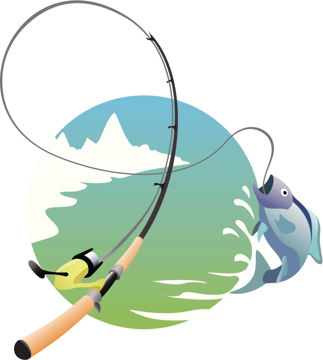 Удочка для рыбалки вектор