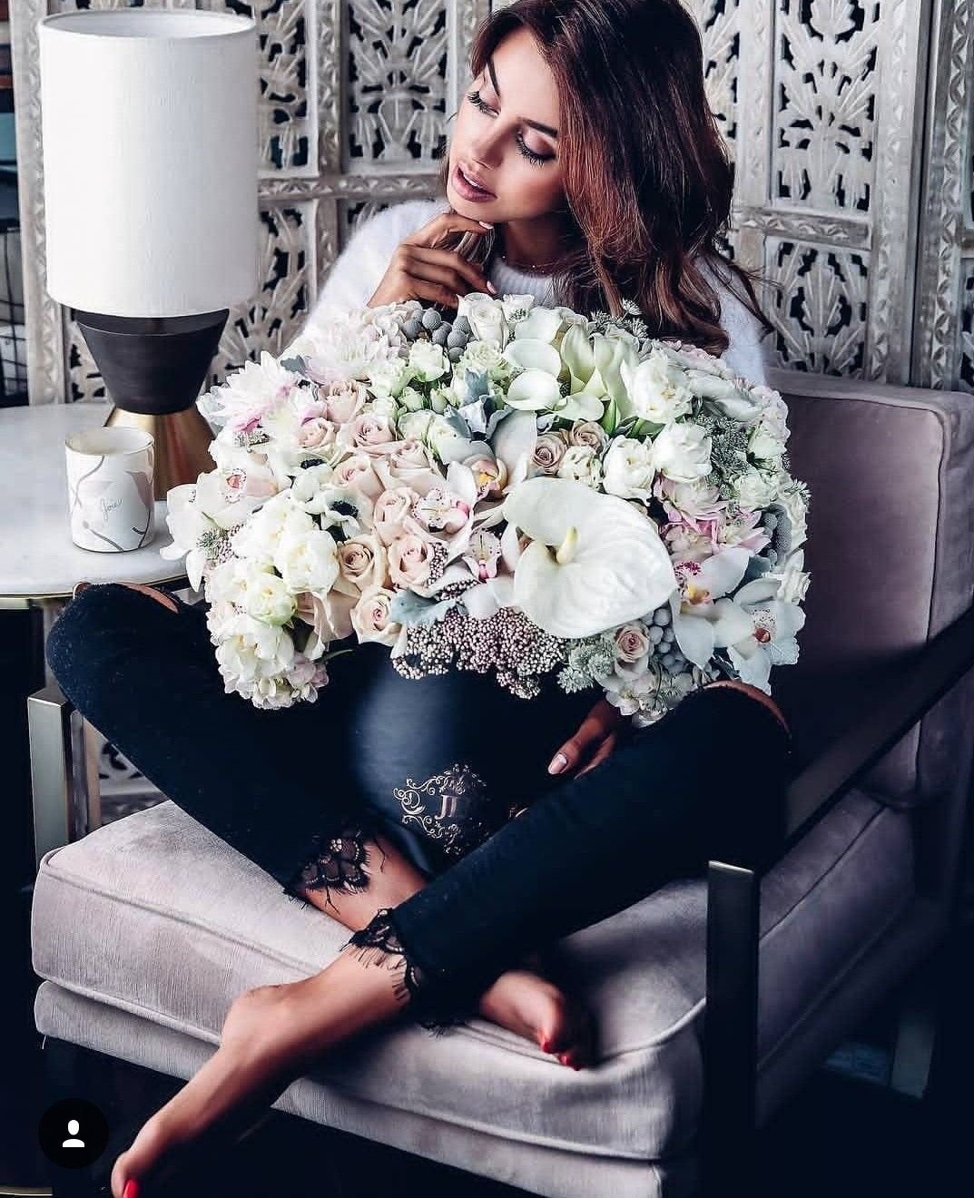 Фотосессия с букетом