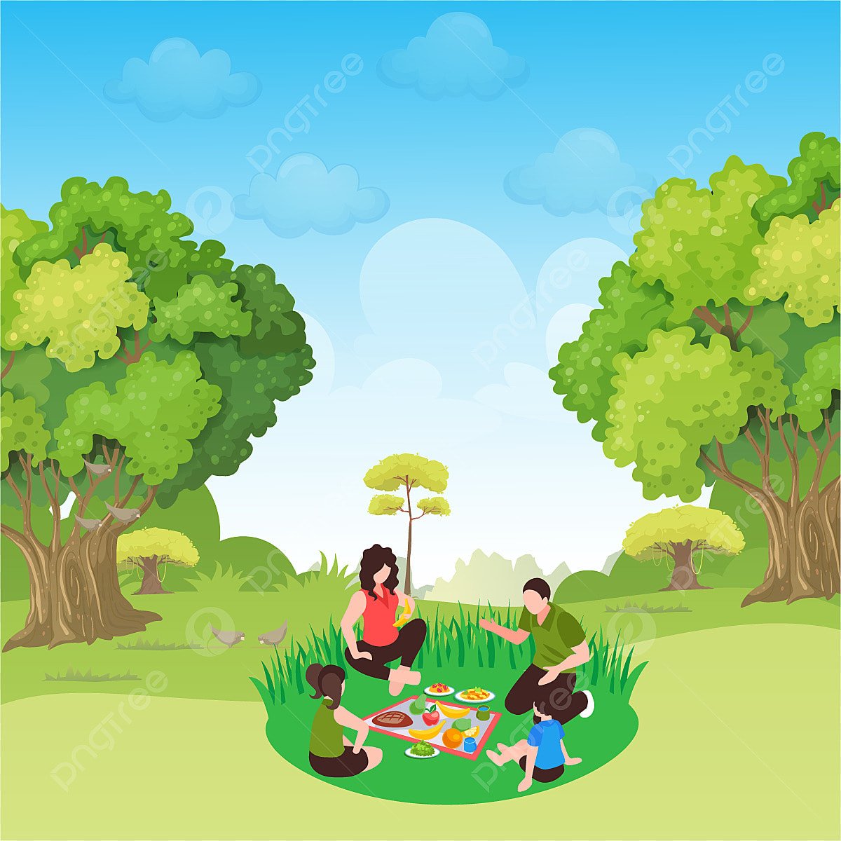 Дети в парке вектор