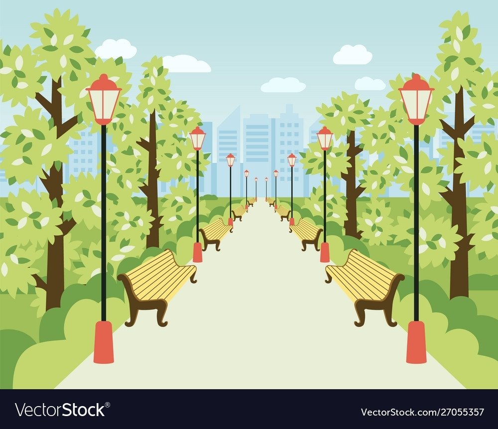 Город парк вектор